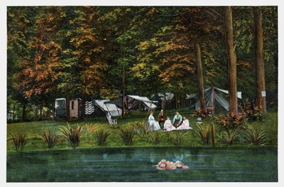 Campeggio negli USA, c.1910 (stampa) da Unbekannter Künstler