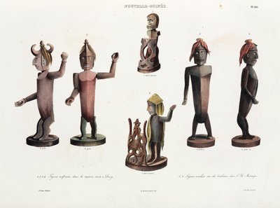 Figure in legno intagliato, Nuova Guinea da Unbekannt