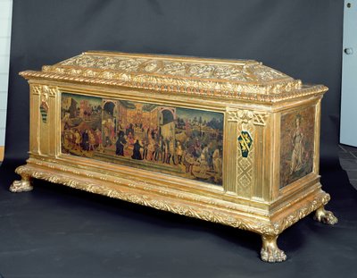 Cassone con pannelli raffiguranti La continenza di Scipione e allegorie della Fortezza e della Prudenza, attribuito alla bottega di Apollonio di Giovanni, c.1460-65 da Unbekannt