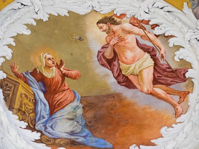 Affresco sul soffitto, Mausoleo degli Asburgo, Graz, Stiria, Austria, Europa da Unbekannter Künstler