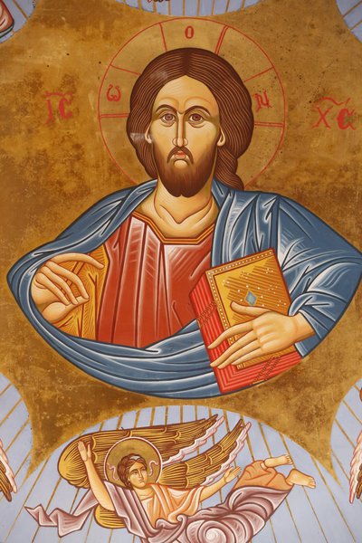 Affresco sul soffitto nella chiesa ortodossa di Pedoulas: Cristo pantocratore da Unbekannt