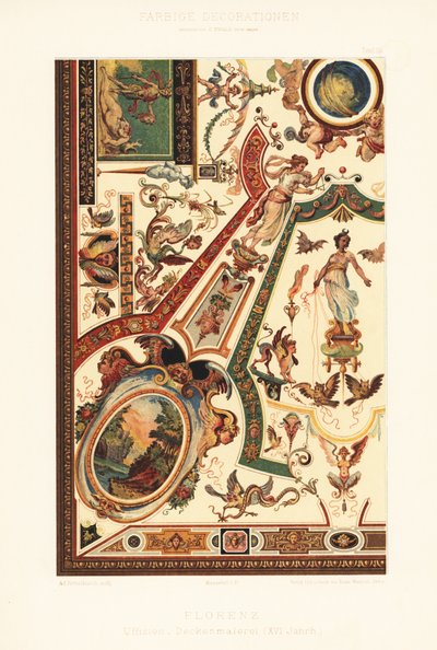 Dipinto sul soffitto nella Galleria degli Uffizi, Firenze da Unbekannter Künstler