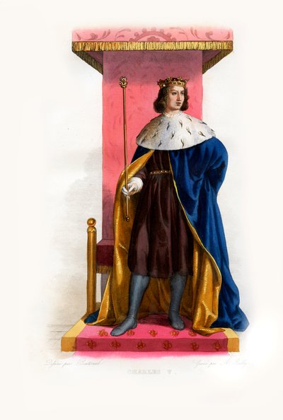 Carlo V di Francia detto il Saggio, c.1844 (incisione) da Lancelot Volders