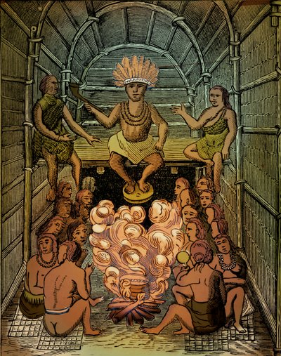 Capo Powhatan accoglie John Smith da Unbekannter Künstler