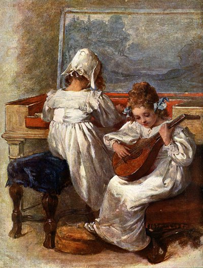 Bambini che suonano strumenti da Unbekannter Künstler