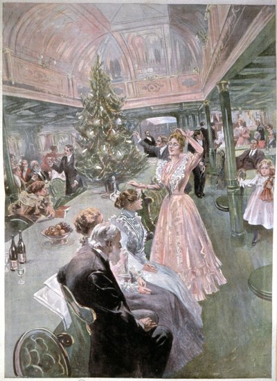 Vigilia di Natale su una nave da crociera, c.1900 da Unbekannter Künstler