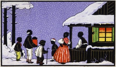 Festa di Natale in un villaggio in Austria, c.1910 da Unbekannter Künstler