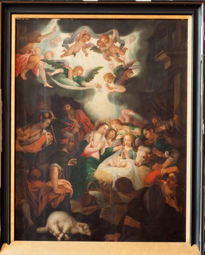 Chiesa (Basilica di Nostra Signora di Tongre). Interno. Trittico. La Nascita. da Unbekannter Künstler