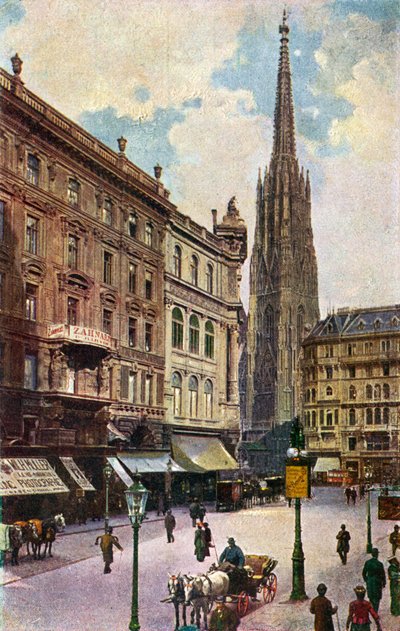 Chiesa di Santo Stefano a Vienna, fine XIX/inizio XX secolo (stampa) da Unbekannter Künstler