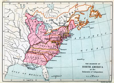 Colonie del Nord America nel 1776 da Unbekannter Künstler