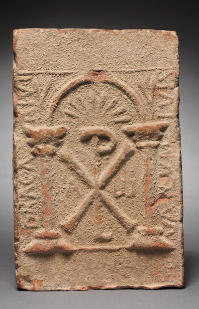 Placca tombale del columbarium con il monogramma di Cristo, 500-800 da Unbekannt