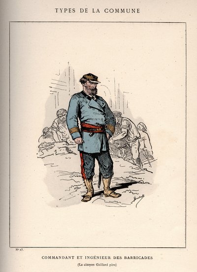 Commune de Paris: costume di COMMANDER ET INGENIEUR DES BARRICADES (23) in "Les Communeux" da Unbekannt