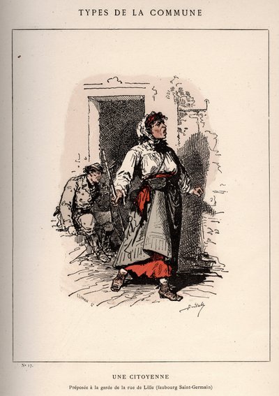 Commune de Paris: costume di UNE CITIENNE (17) in "Les Communeux" da Unbekannt
