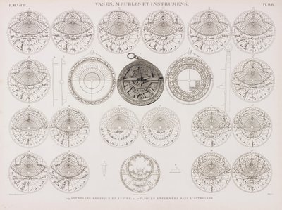 Astrolabio koufico in rame e piastre di astrolabio da Unbekannt
