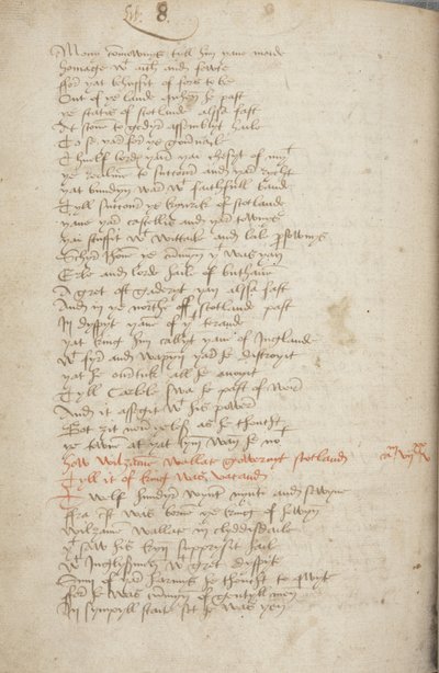 Copia della Cronaca di Andrew of Wyntoun, Fol 319 verso (dettaglio) da Unbekannt