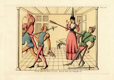 Costume della fine del XV secolo da una scena di omicidio da Unbekannt