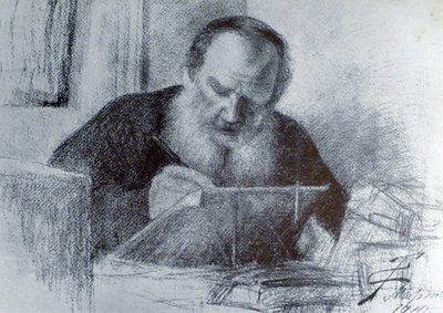 Conte Lev Tolstoj (9 settembre 1828 - 20 novembre 1910) da Unbekannter Künstler