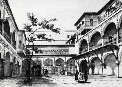 Cortile della fortezza della Kasbah ad Algeri da J.B. and Brown J. Rowbotham