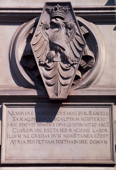 Stemma sul Castello Reale di Wawel a Cracovia, Polonia da Benjamin Baud