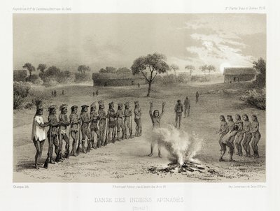 Danza degli indiani Apinage, Brasile, c 1843-1847 da Unbekannt
