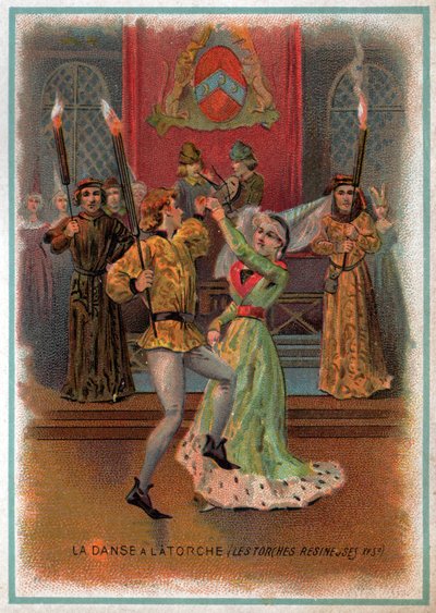 Danza della torcia. (litografia, circa 1900) da Unbekannter Künstler