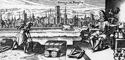 Danzica / Gdansk - vista della città, c. 1700 da Unbekannter Künstler