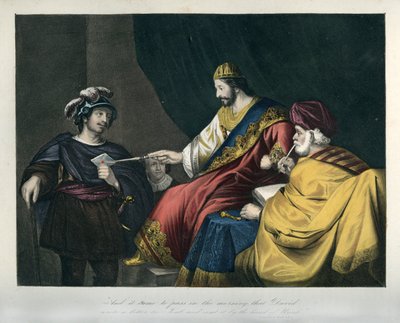 Davide consegna una lettera a Uria - Bibbia da Unbekannter Künstler