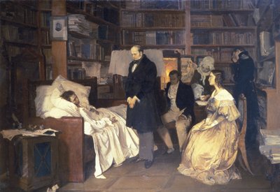 Morte di Pushkin, dipinto di Dimitry Belyukin da Unbekannt