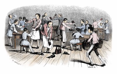 Debutti del fumetto: incisione da "Nouveaux voyages en zig-zag" di Rodolphe Topffer (1799-1846) da Unbekannter Künstler