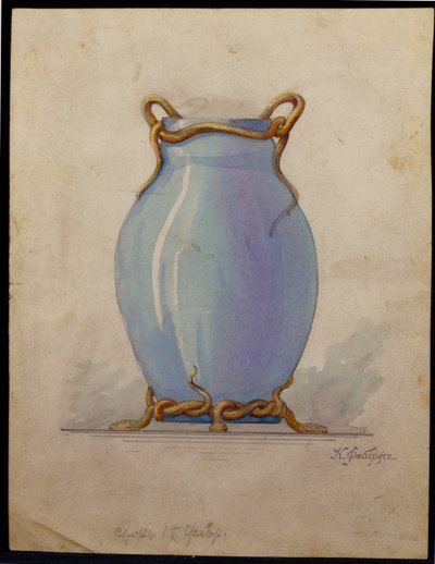 Progetto per un vaso ovoidale blu, Casa di Carl Faberge da Unbekannt