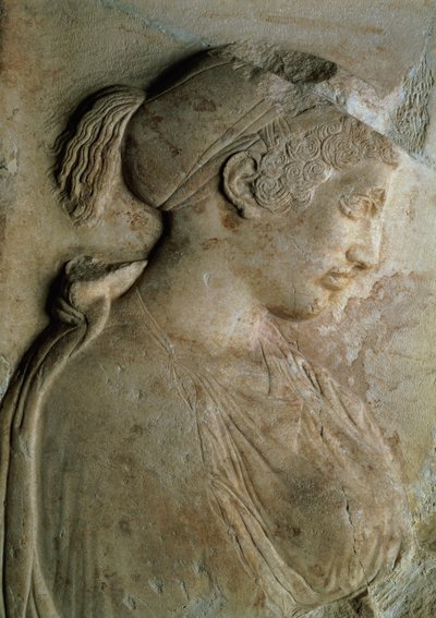Dettaglio della stele di Philis, da Thasos, c.V secolo a.C. (marmo) da Unbekannt