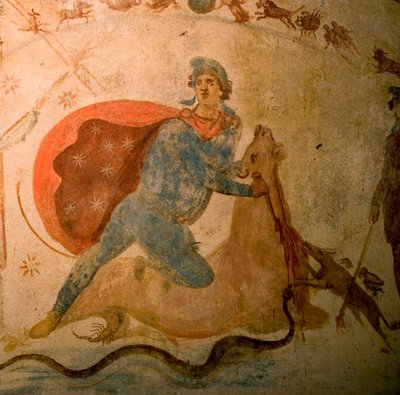 (dettaglio) di un affresco nel Mitreo da Unbekannter Künstler