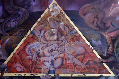 Dettaglio di un dipinto murale nell