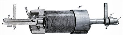 Diagramma che raffigura un elettromagnete. da Unbekannt