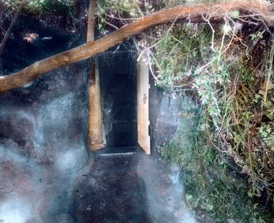 Grotta dei cani vicino a Napoli - i cani soffocano con il diossido di carbonio e l