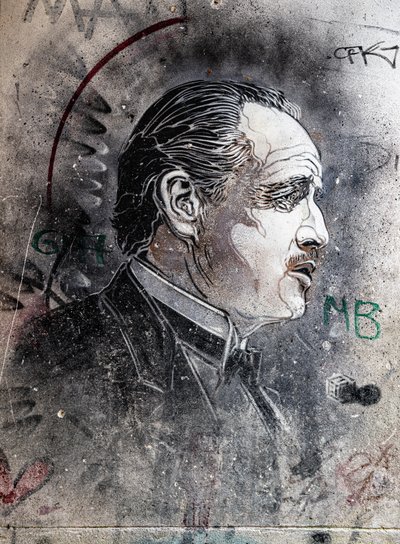 Don Corleone interpretato da Marlon Brando di C215, Mercato Vucciria da Benjamin Baud