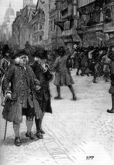 Il dottor Samuel Johnson osserva le rivolte di Gordon da Unbekannter Künstler
