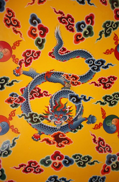 Dipinto murale del drago, Monastero di Kopan, Kathmandu, Nepal da Unbekannt