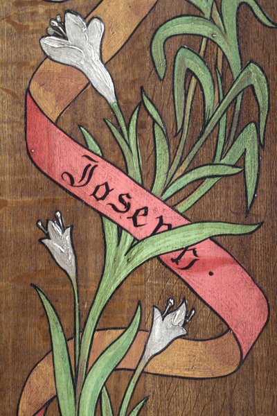 Disegno. Fiori e un nastro con il nome Giuseppe scritto sopra, Fecamp, Francia da Unbekannt