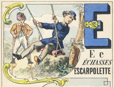 E : trampoli, altalena - Alfabeto dei giochi da Unbekannt