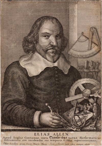Elias Allen, matematico e costruttore di strumenti, c.1630 da Unbekannt