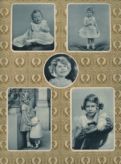 Elisabetta II e la principessa Margaret da bambine da Unbekannter Künstler