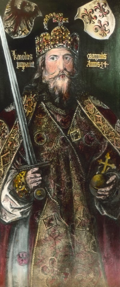 Imperatore Carlo Magno, colorizzato c. 1925 da Unbekannter Künstler