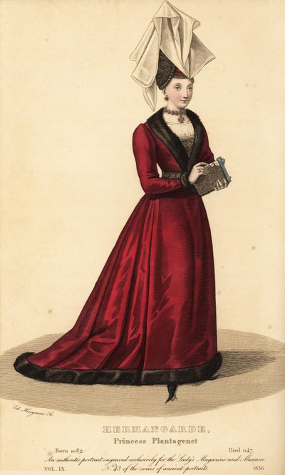 Ermengarda, Principessa Plantageneta, figlia di Fulk IV, le Rechin, e la contessa strega Hildegarde di Beaugency da Unbekannt