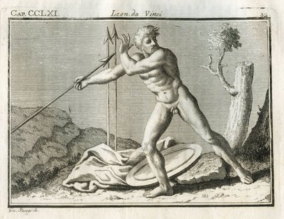 Studi sulla figura umana impegnata a lanciare un oggetto lontano da sé con grande impeto. 