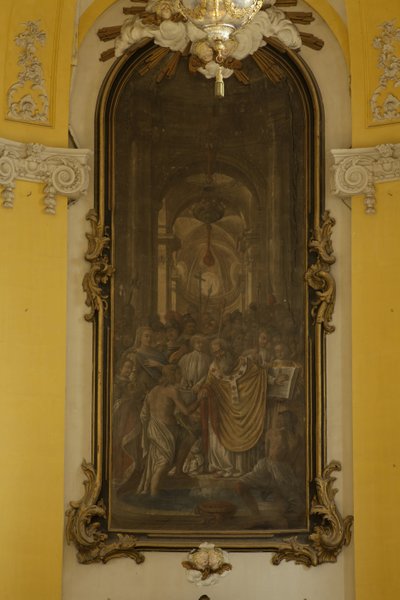 FRANCIA. GRANDE EST. MURTHE-AND-MOSELLE. Luneville. Chiesa di San Giacomo. Dipinto di Jean Girardet nel coro. Arte barocca. Architettura. Fotografia da Unbekannt