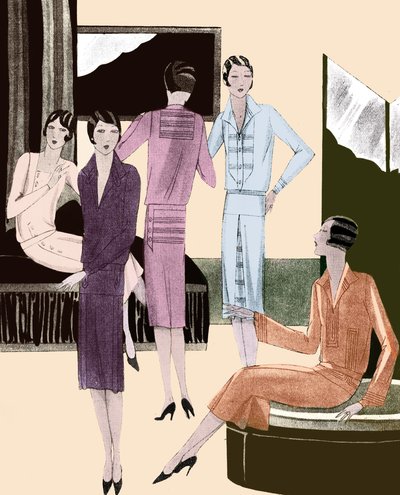 Abiti di moda nella primavera del 1928 da Unbekannter Künstler