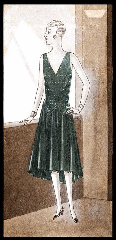 Moda: abito da sera nella primavera del 1928 da Unbekannter Künstler