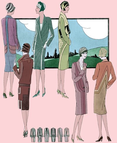 Moda: cappotti leggeri in primavera 1928 da Unbekannter Künstler