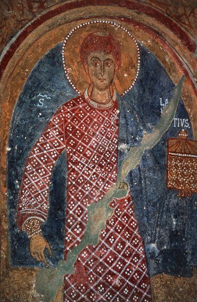 Figura di santo, affresco nella Cappella di San Nicola da Benjamin Baud